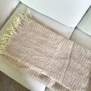 MOHAIR OF TEXAS Throw BLANKET Ol Sonora Trading Co. 62" X 48" Vintage Pink Blue